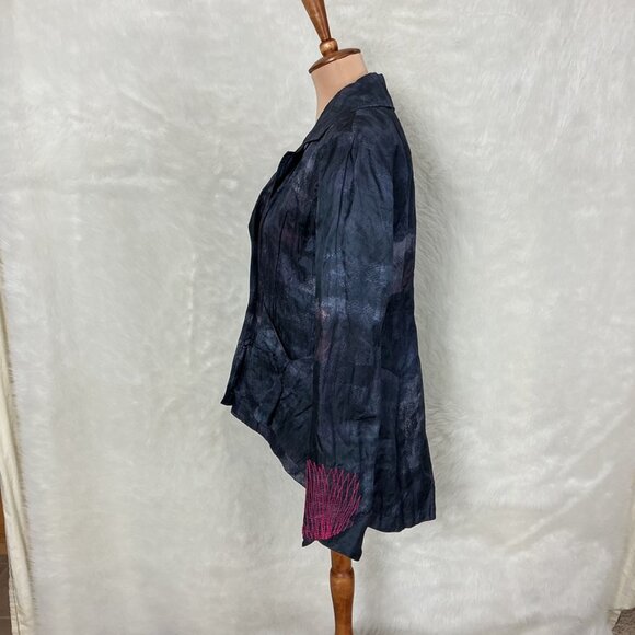 Aventures Des Toiles Purple Double Breasted Metallic Jacket Blazer EU 44 US M - Picture 3 of 9